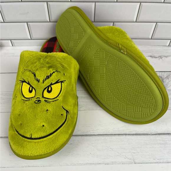 Dr. Seuss The Grinch Size:L(11/12) Men’s Christmas Holiday Slippers Multi Color - Picture 4 of 5